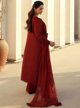 Gulmina Embroidered Lawn 3 Piece Unstitched Suit GM25US D-SCARLET